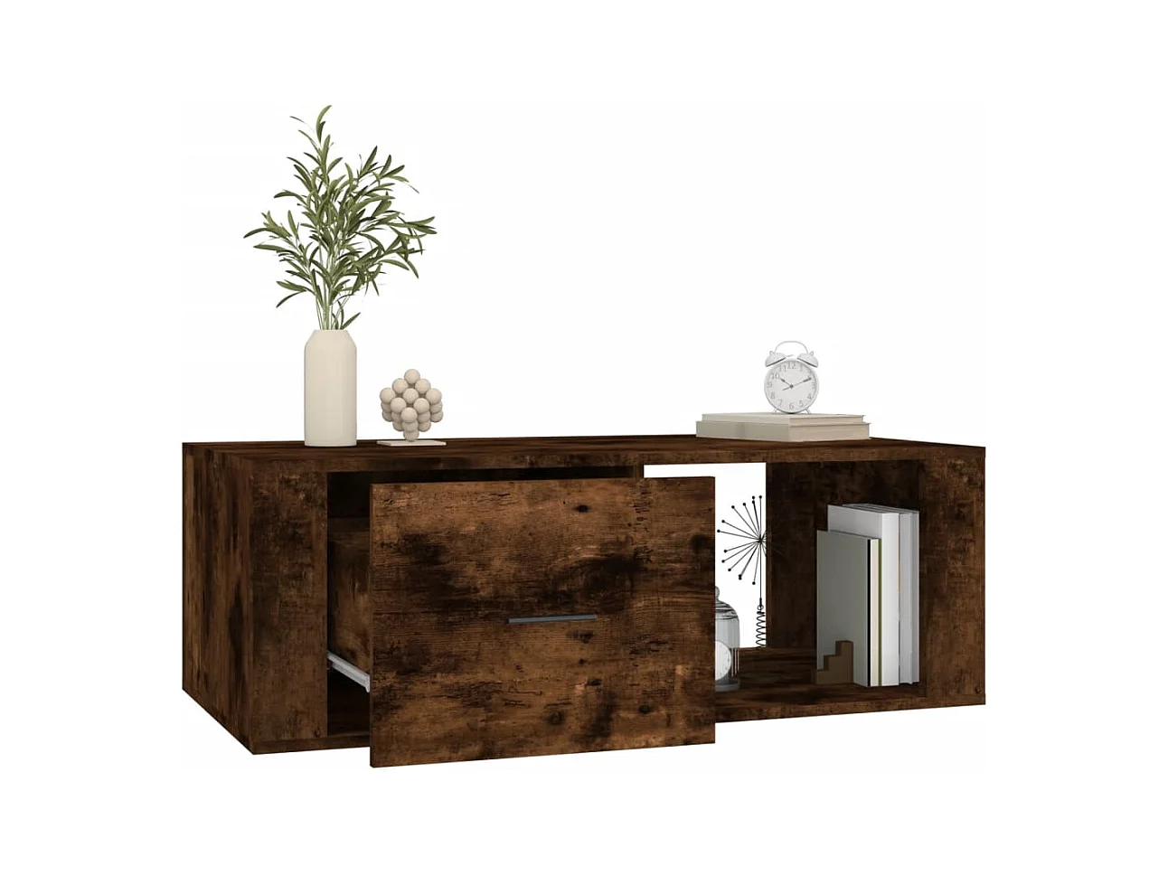 Table basse Chêne fumé 100x50,5x35 cm Bois d'ingénierie