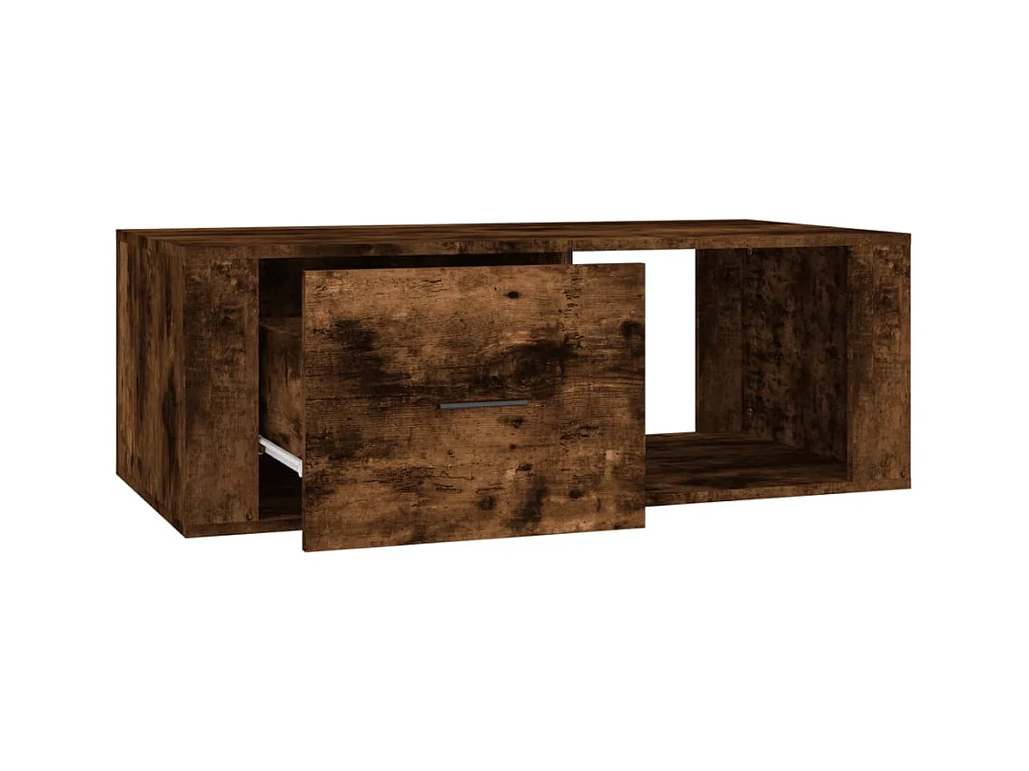 Table basse Chêne fumé 100x50,5x35 cm Bois d'ingénierie