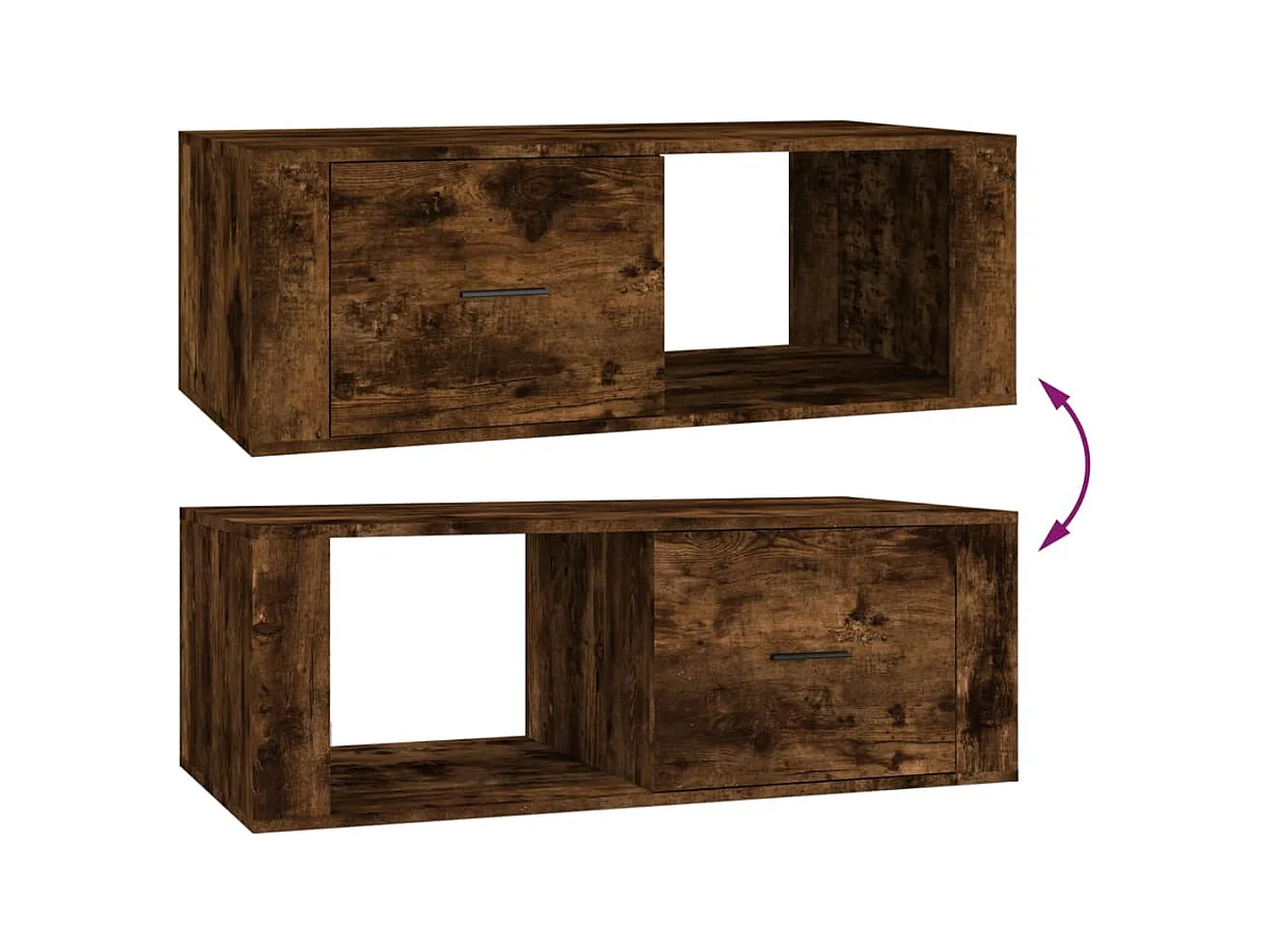 Table basse Chêne fumé 100x50,5x35 cm Bois d'ingénierie