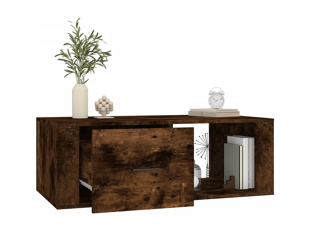 Table basse Chêne fumé 100x50,5x35 cm Bois d'ingénierie