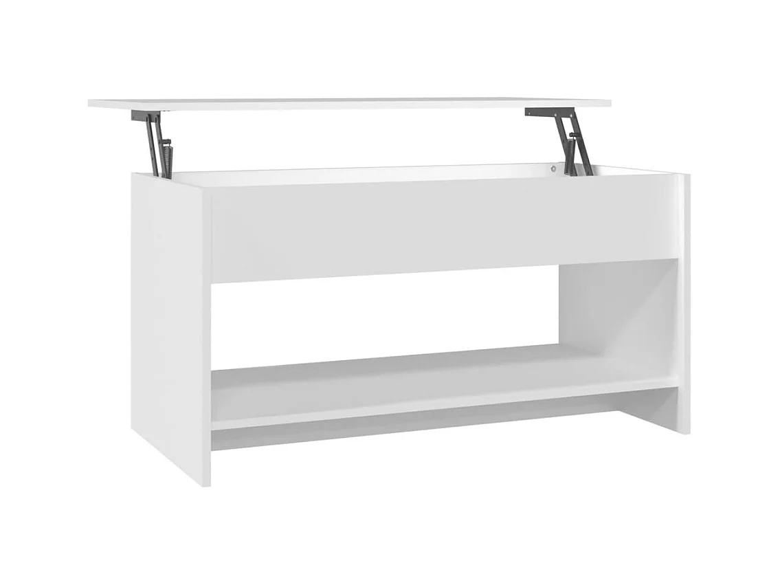 Table basse blanc 102x50x52,5 cm bois d'ingénierie