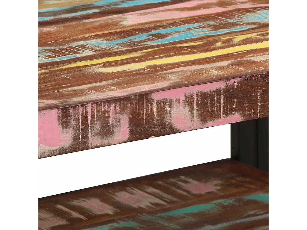 Mesa de centro multicolor 70x50x38 cm madera maciza recuperada