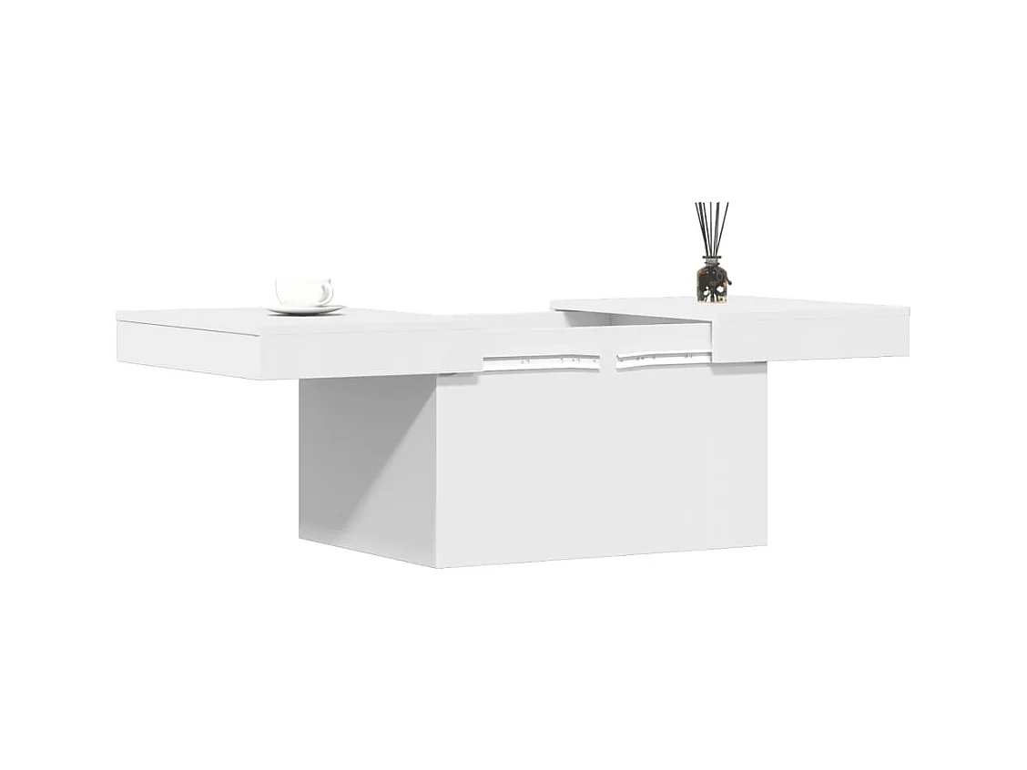 Table basse blanc 80x55x40 cm bois d'ingénierie