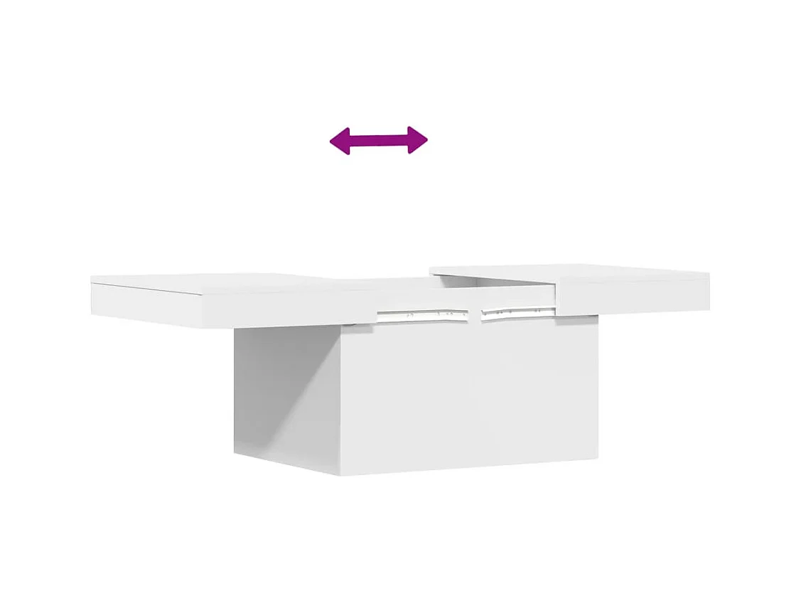 Table basse blanc 80x55x40 cm bois d'ingénierie