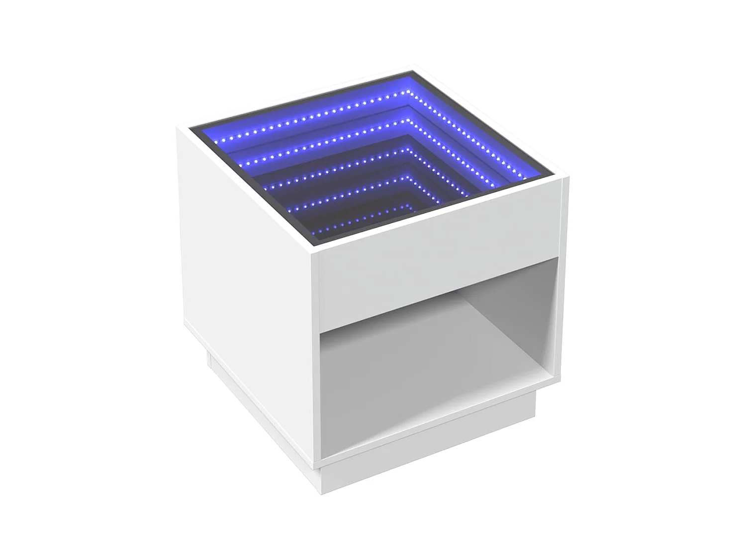 Table basse avec LED infini blanc 50x50x50 cm