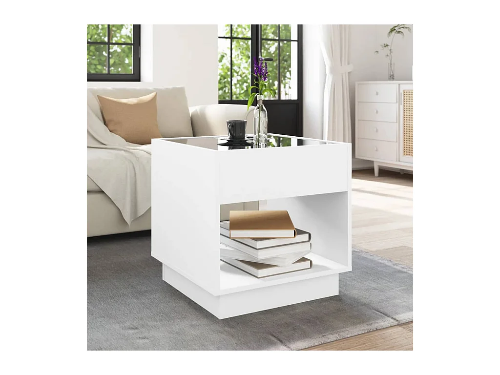 Table basse avec LED infini blanc 50x50x50 cm