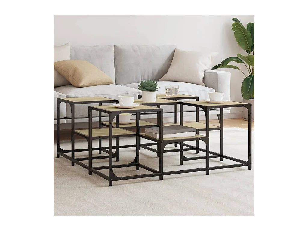 Table basse chêne sonoma 91x91x40 cm bois d'ingénierie