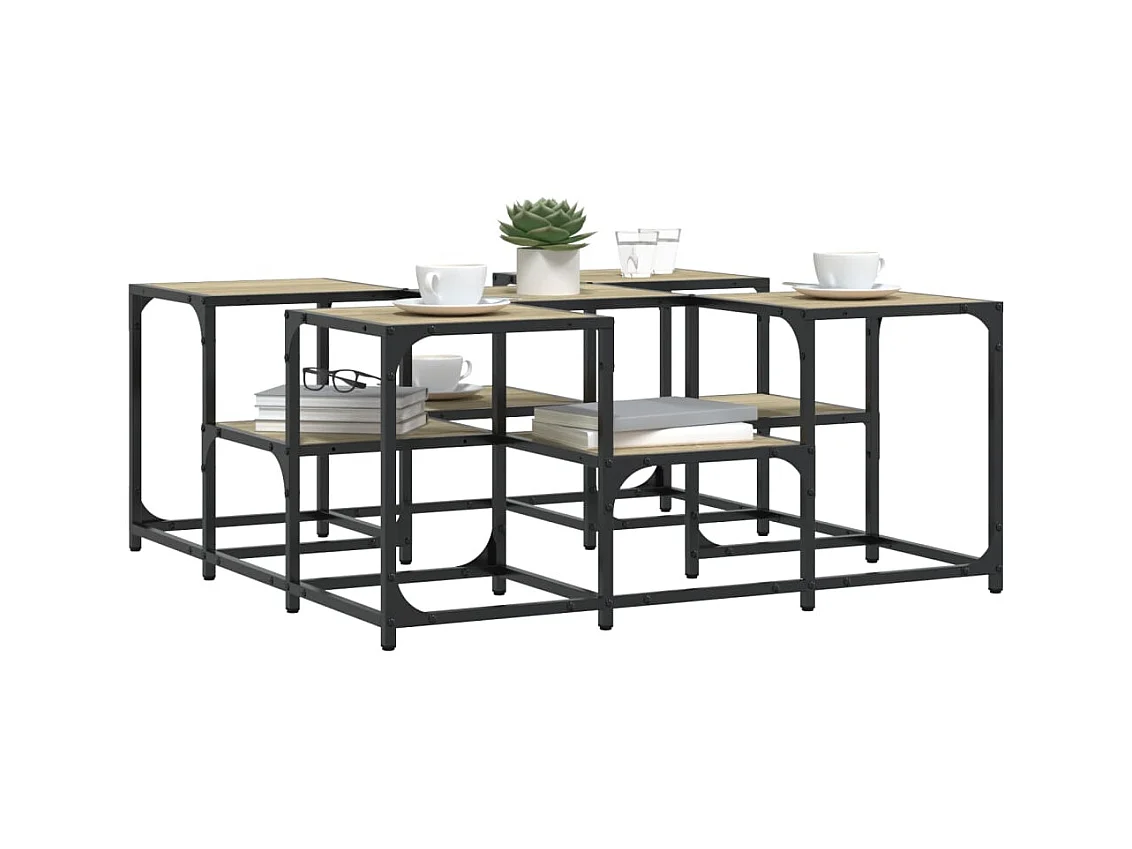 Table basse chêne sonoma 91x91x40 cm bois d'ingénierie