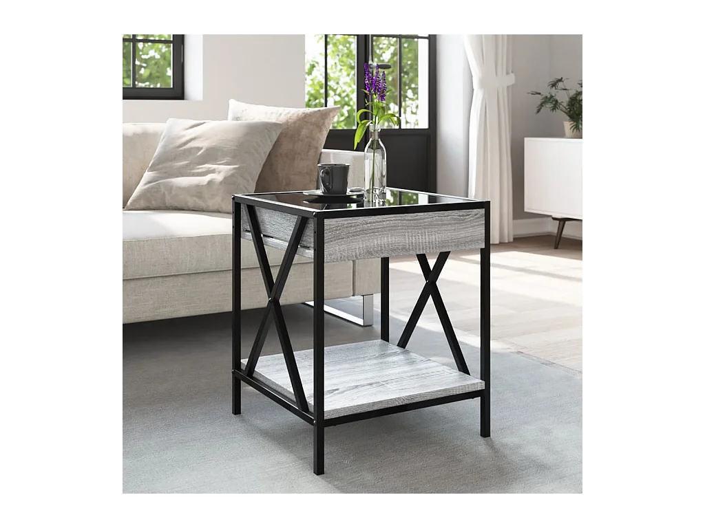 Tavolino da caffè Infinity Sonoma Grey LED 40x40x49 cm