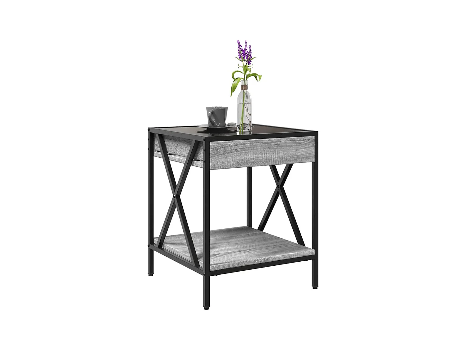 Tavolino da caffè Infinity Sonoma Grey LED 40x40x49 cm