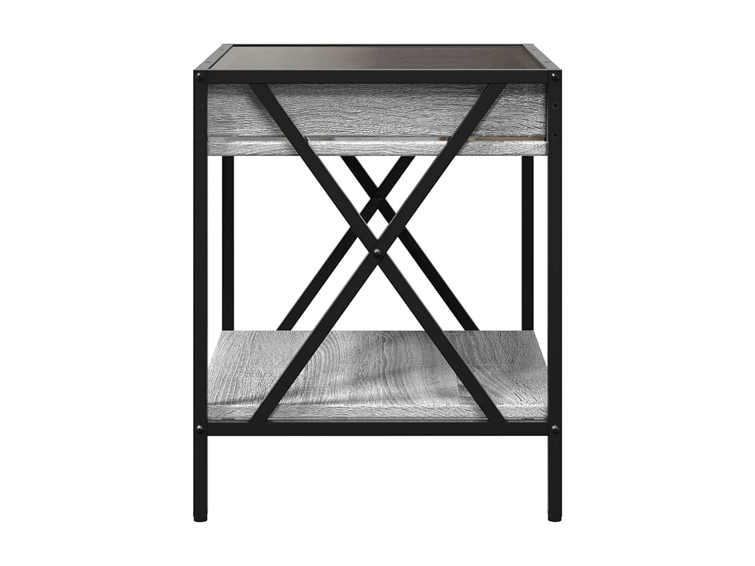 Mesa de centro LED Infinity Sonoma gris 40x40x49 cm