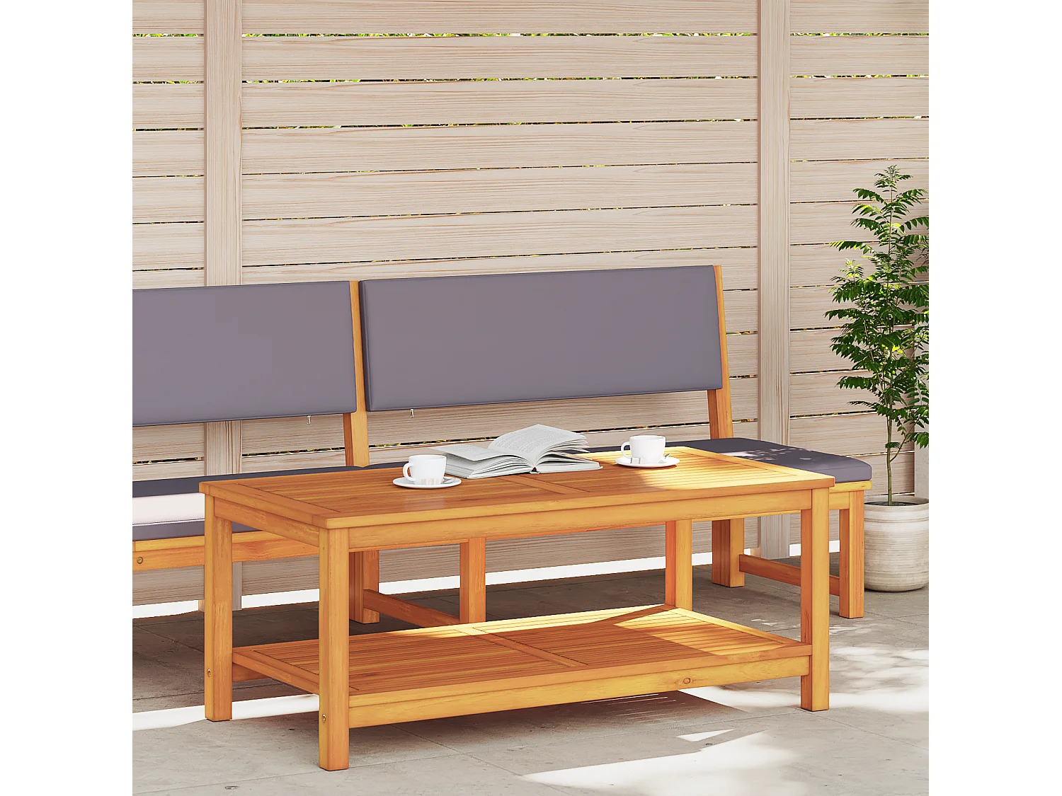 Table basse 110x55x45 cm en bois d'acacia massif