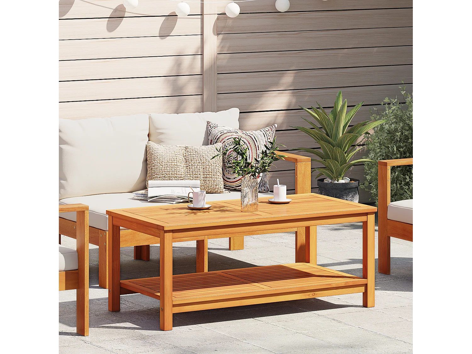 Table basse 110x55x45 cm en bois d'acacia massif