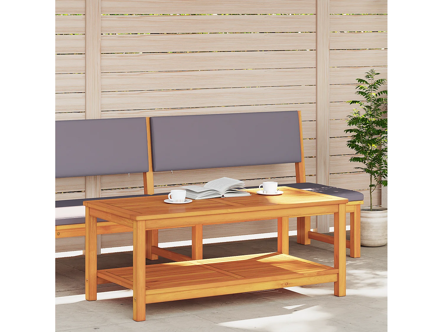 Table basse 110x55x45 cm en bois d'acacia massif