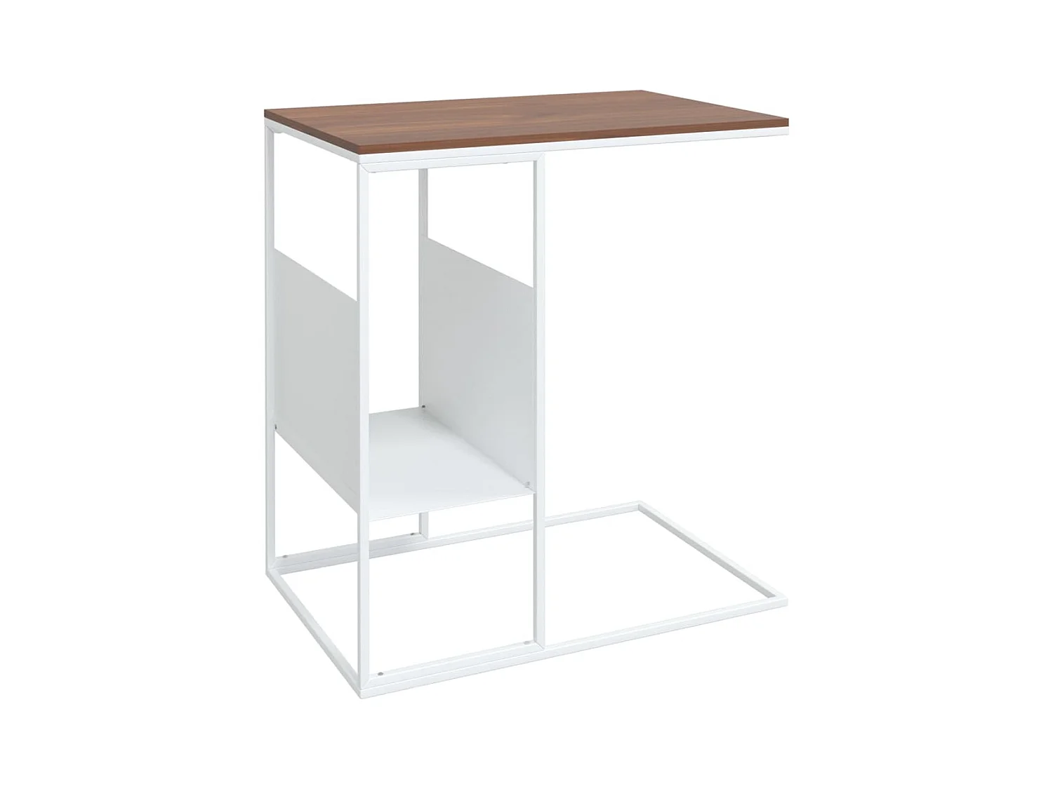 Table d'appoint Blanc 55x36x59,5 cm Bois d'ingénierie