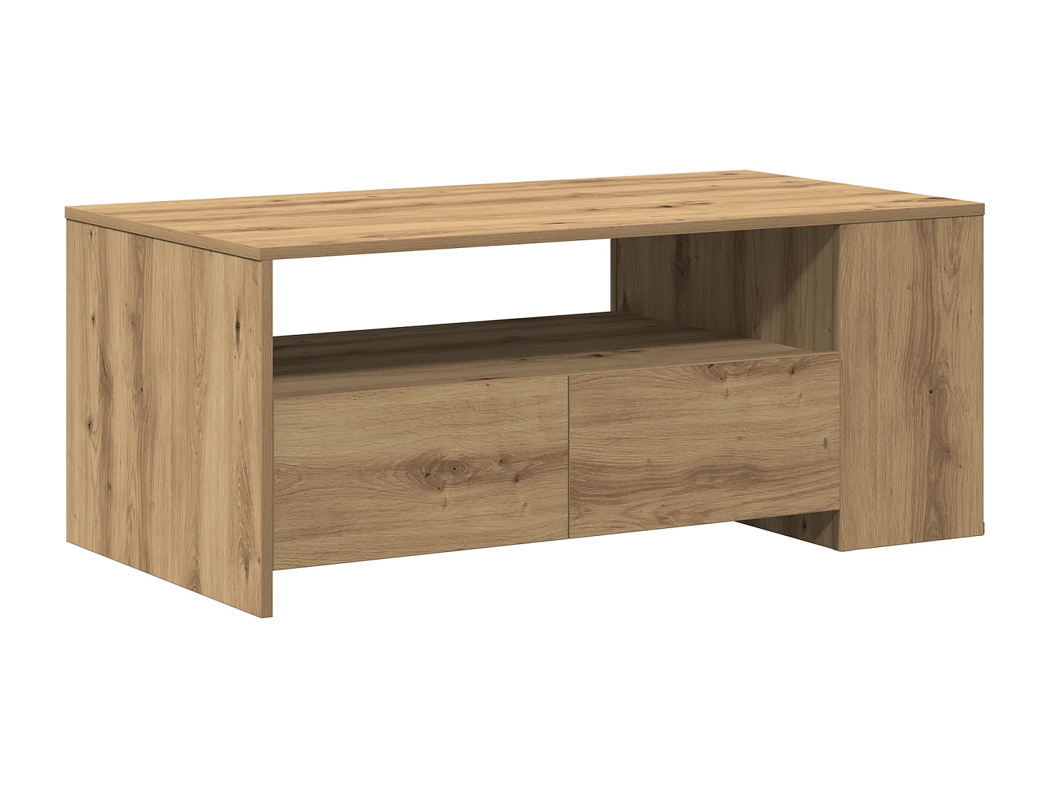 Salontafel - Handgemaakt eikenhout - 102x55x43,5 cm - Gemaakt van bewerkt hout