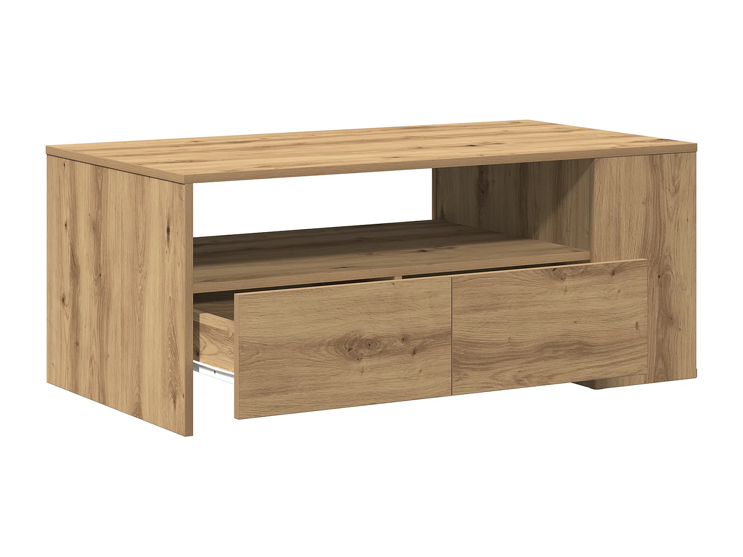 Salontafel - Handgemaakt eikenhout - 102x55x43,5 cm - Gemaakt van bewerkt hout