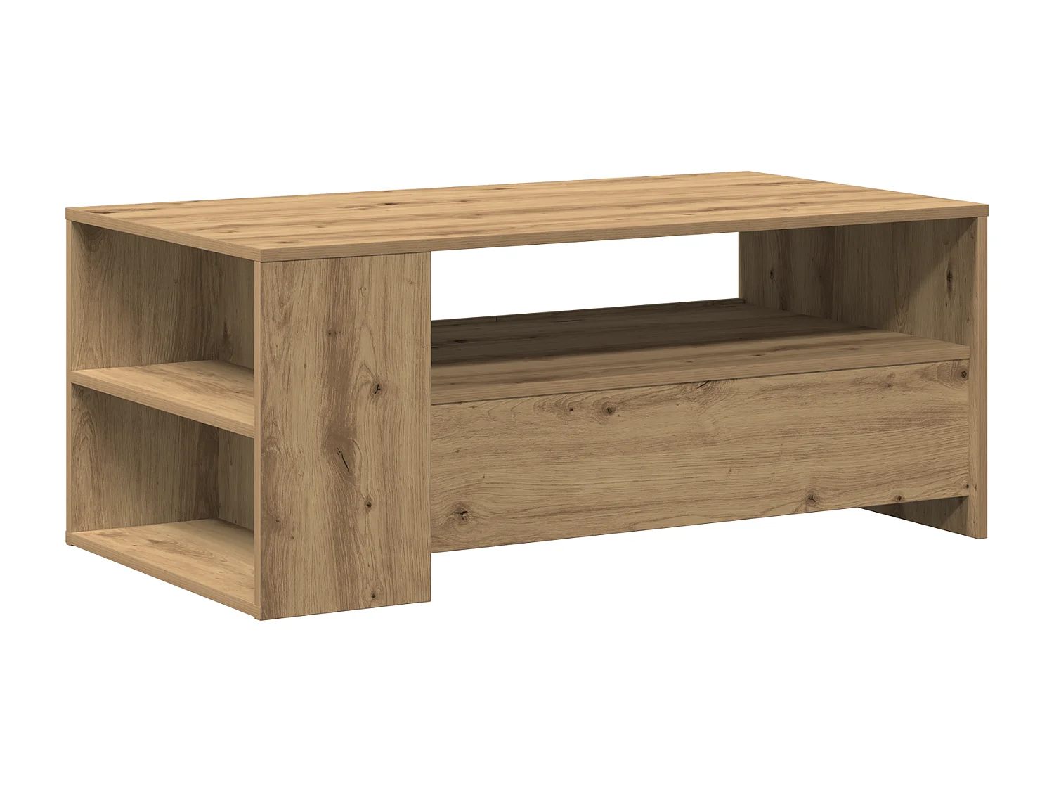 Salontafel - Handgemaakt eikenhout - 102x55x43,5 cm - Gemaakt van bewerkt hout