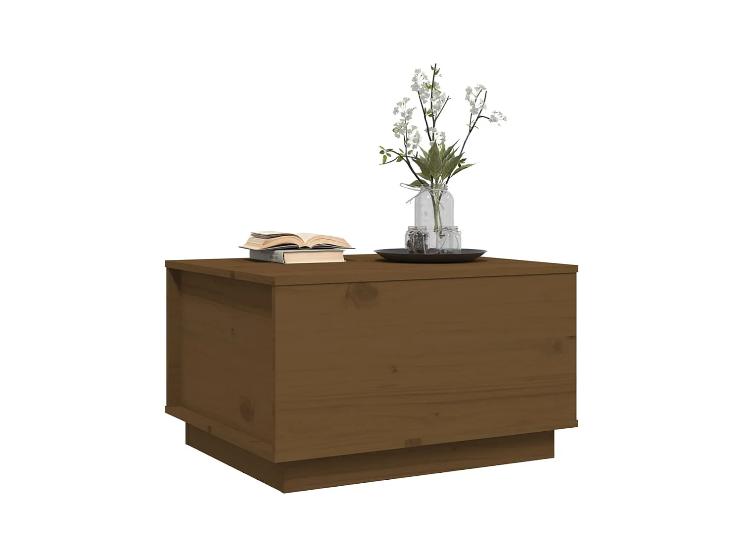 Table basse Marron miel 60x50x35 cm Bois massif de pin