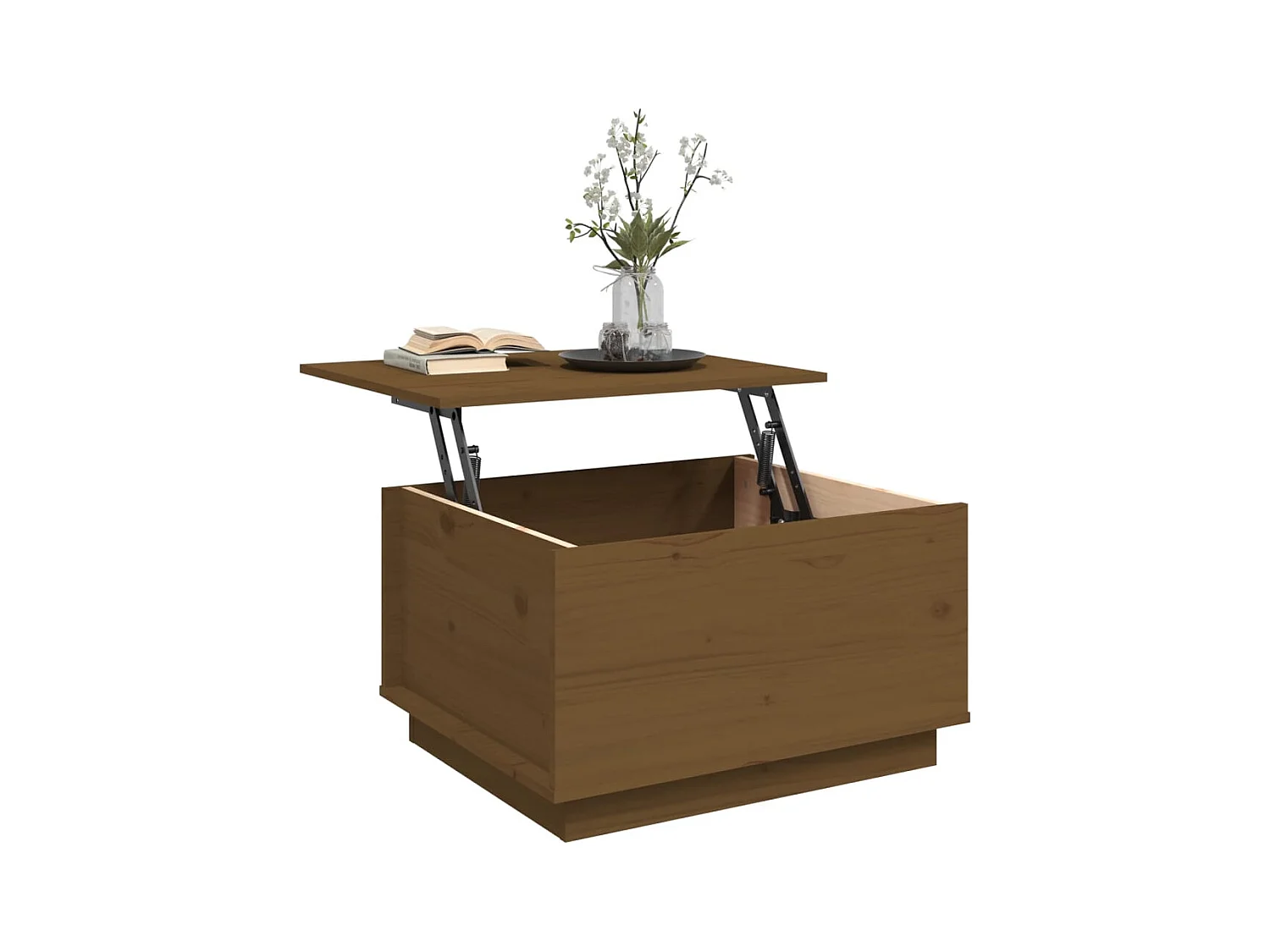 Table basse Marron miel 60x50x35 cm Bois massif de pin