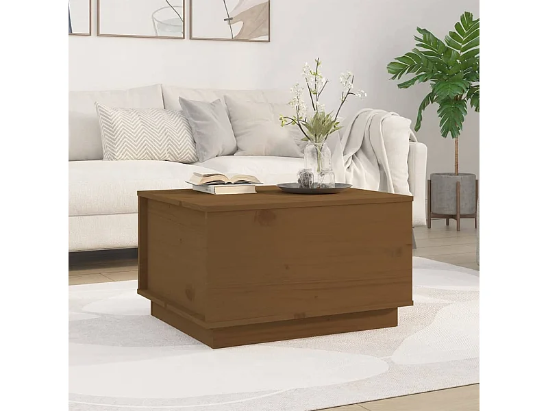 Table basse Marron miel 60x50x35 cm Bois massif de pin