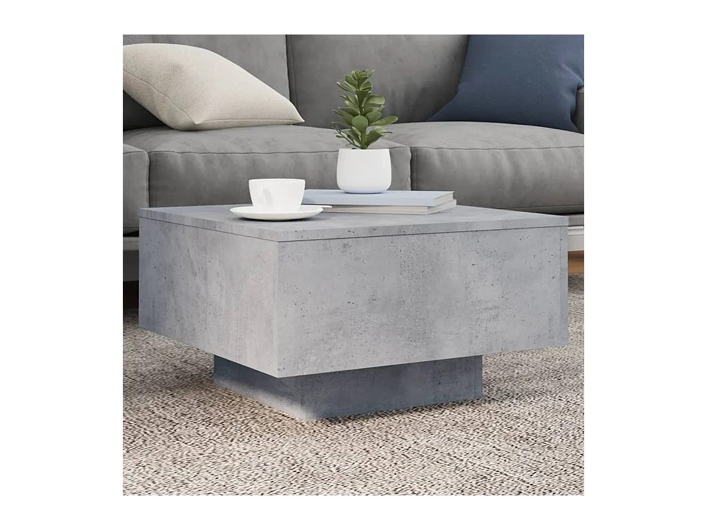 Betongrijze salontafel 55x55x31 cm bewerkt hout