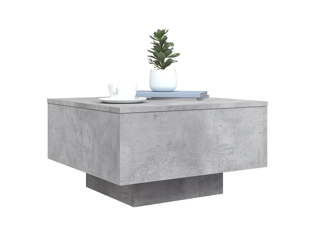 Betongrijze salontafel 55x55x31 cm bewerkt hout
