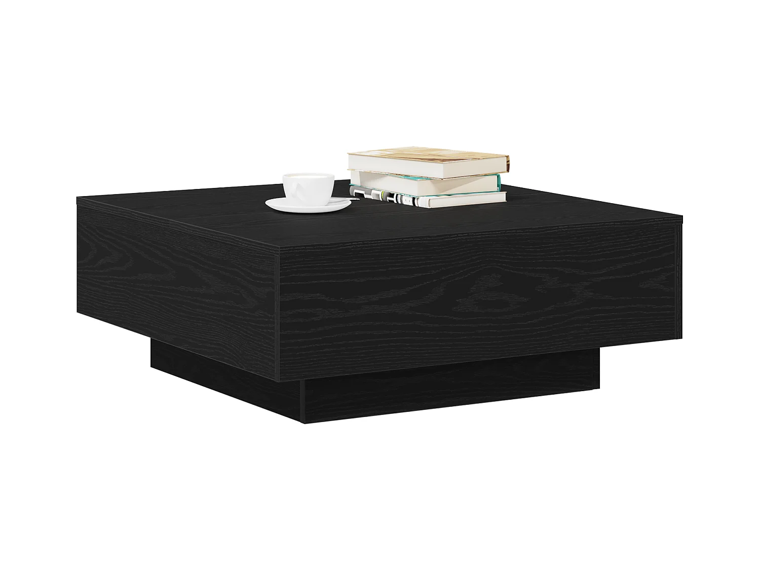 Table basse Noir Chêne 80x80x31 cm en bois