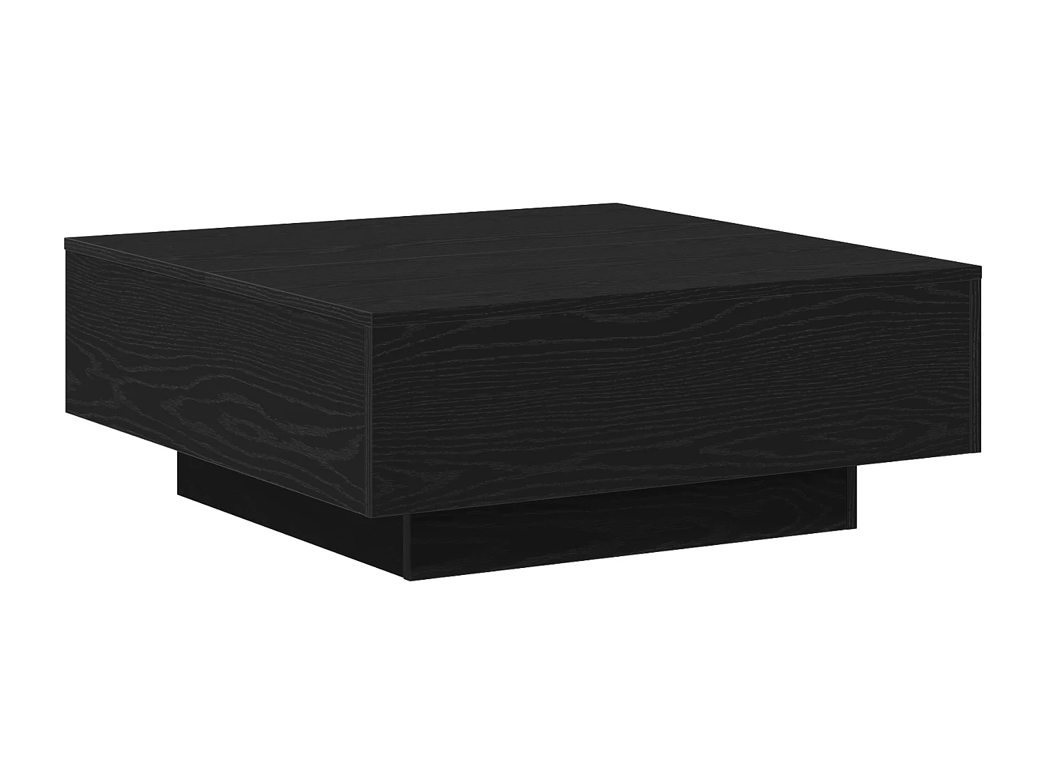 Table basse Noir Chêne 80x80x31 cm en bois