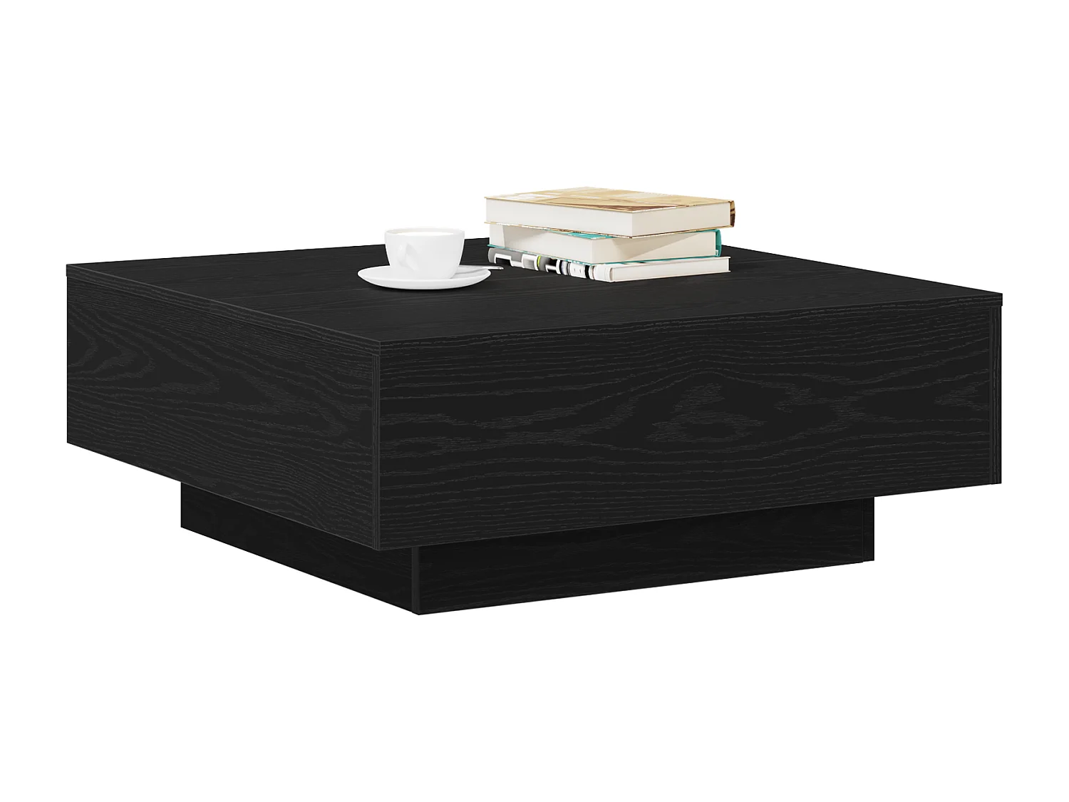 Table basse Noir Chêne 80x80x31 cm en bois