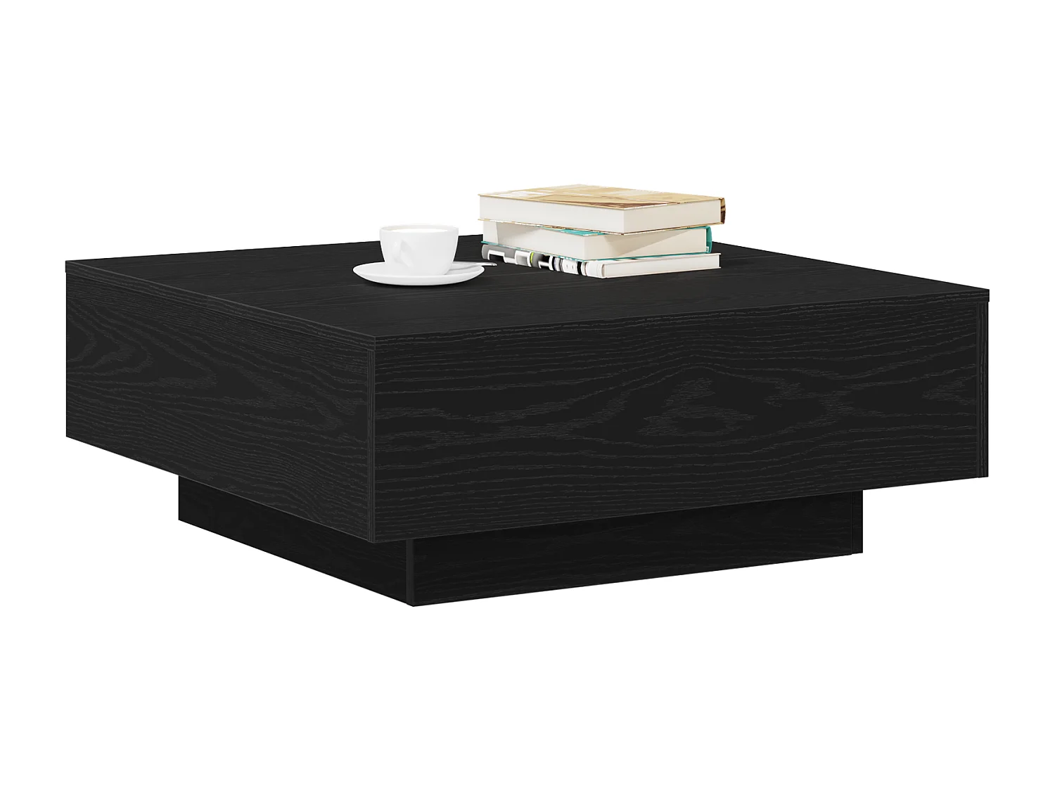 Table basse Noir Chêne 80x80x31 cm en bois