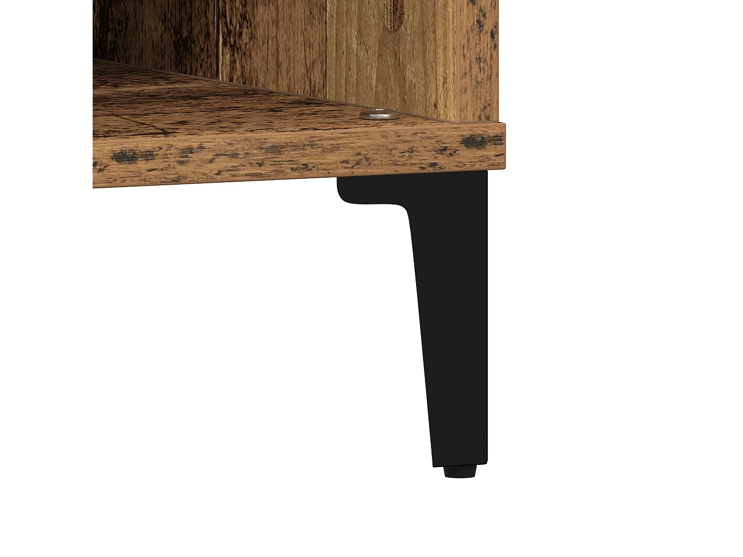 Table basse en vieux bois 60x60x30 cm en bois reconstitué