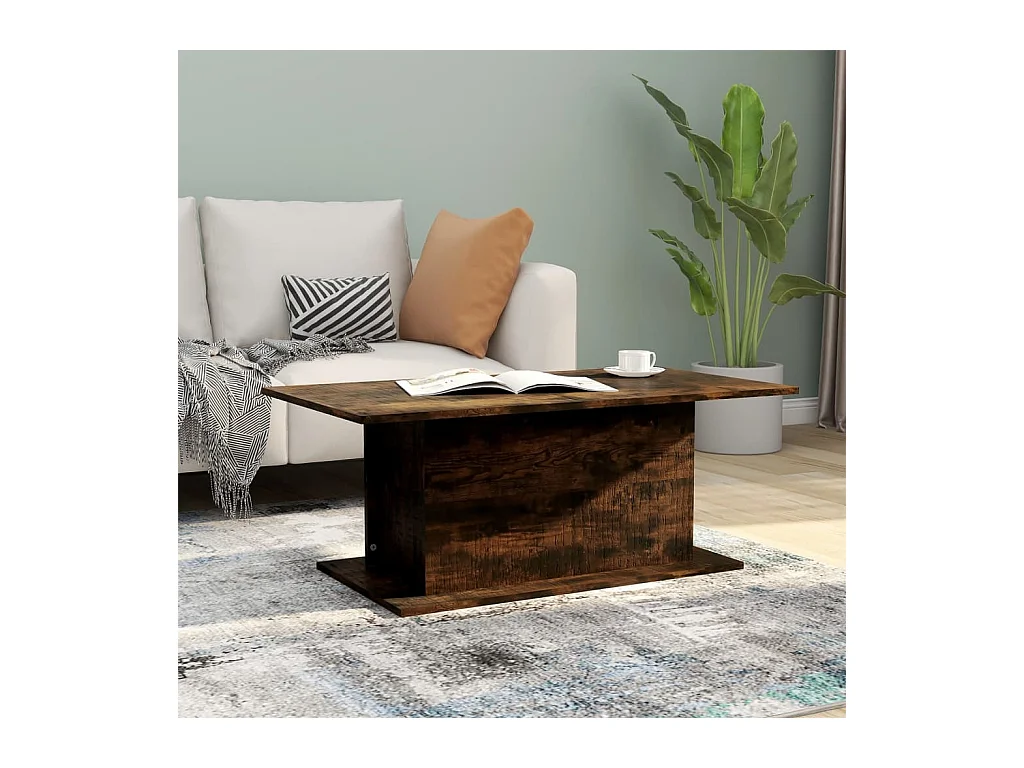 Table basse Chêne fumé 102x55,5x40 cm Bois d'ingénierie