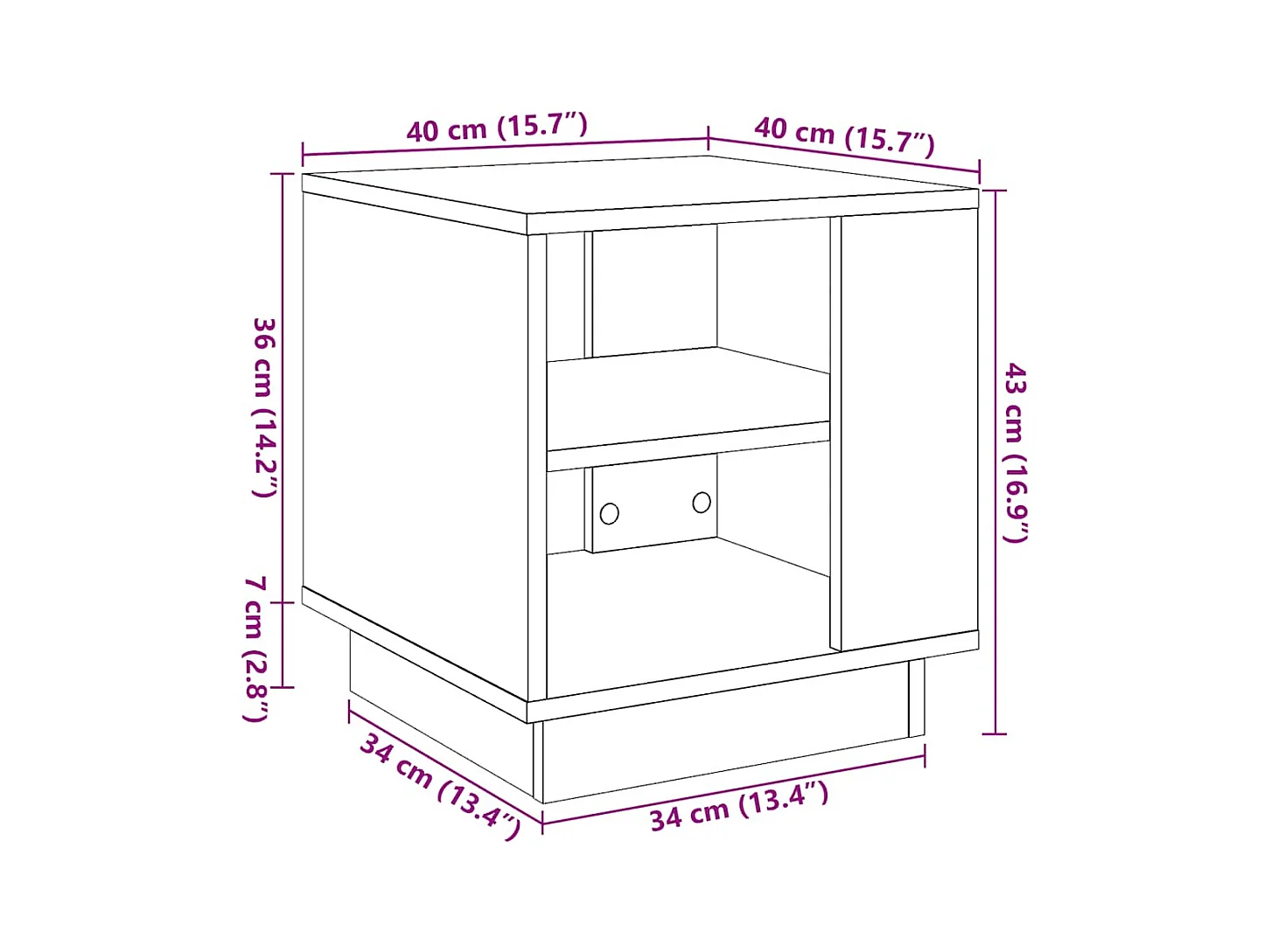 Table basse vieux bois 40x40x43 cm bois d'ingénierie