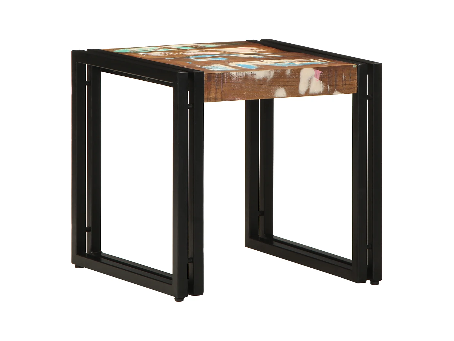 Veelkleurige salontafel 40x50x38 cm van massief gerecycled hout
