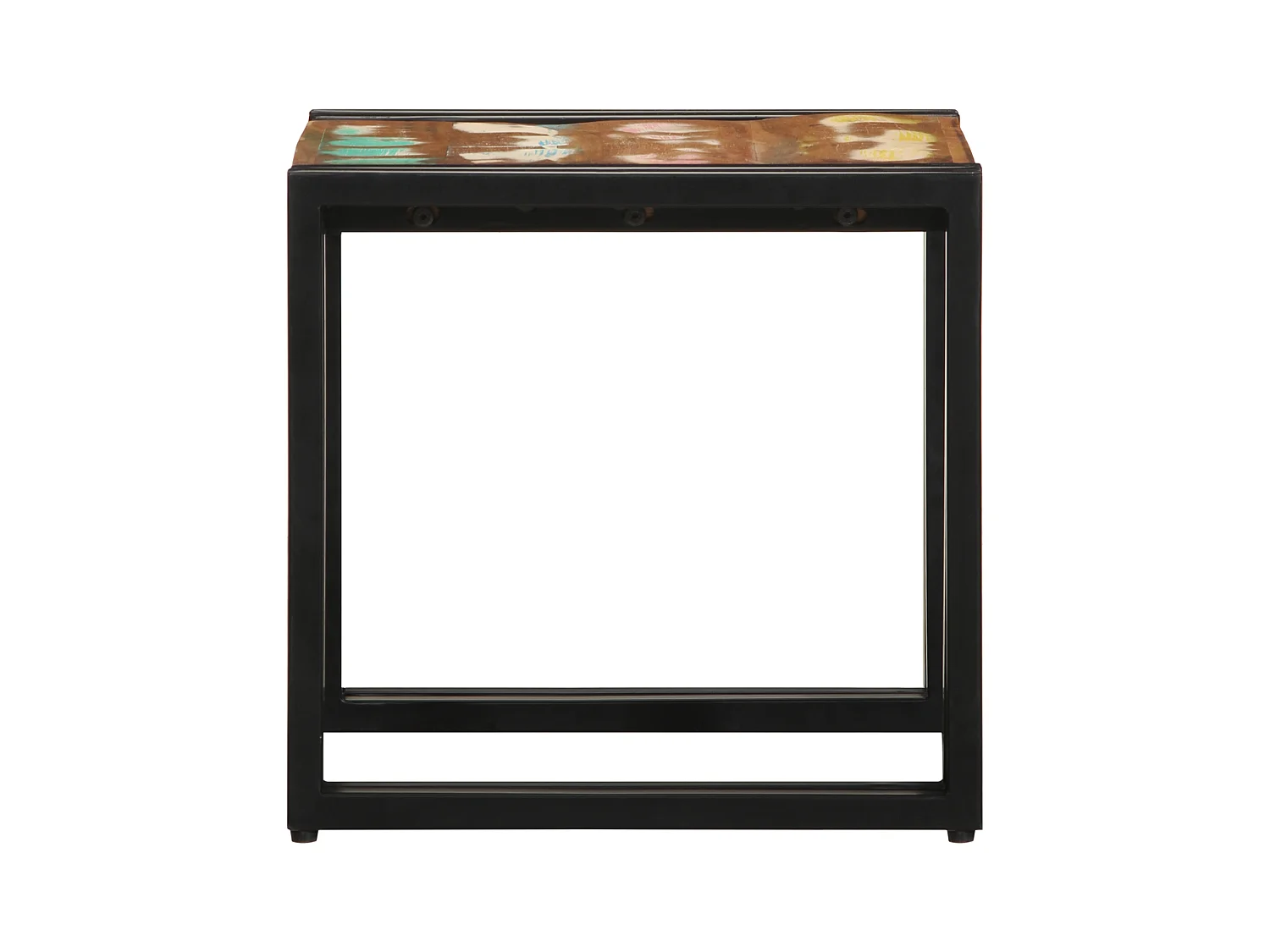 Veelkleurige salontafel 40x50x38 cm van massief gerecycled hout