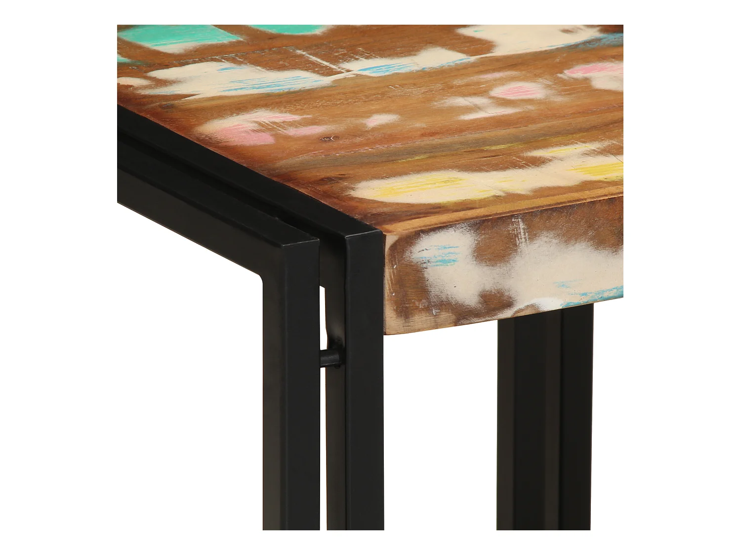 Veelkleurige salontafel 40x50x38 cm van massief gerecycled hout