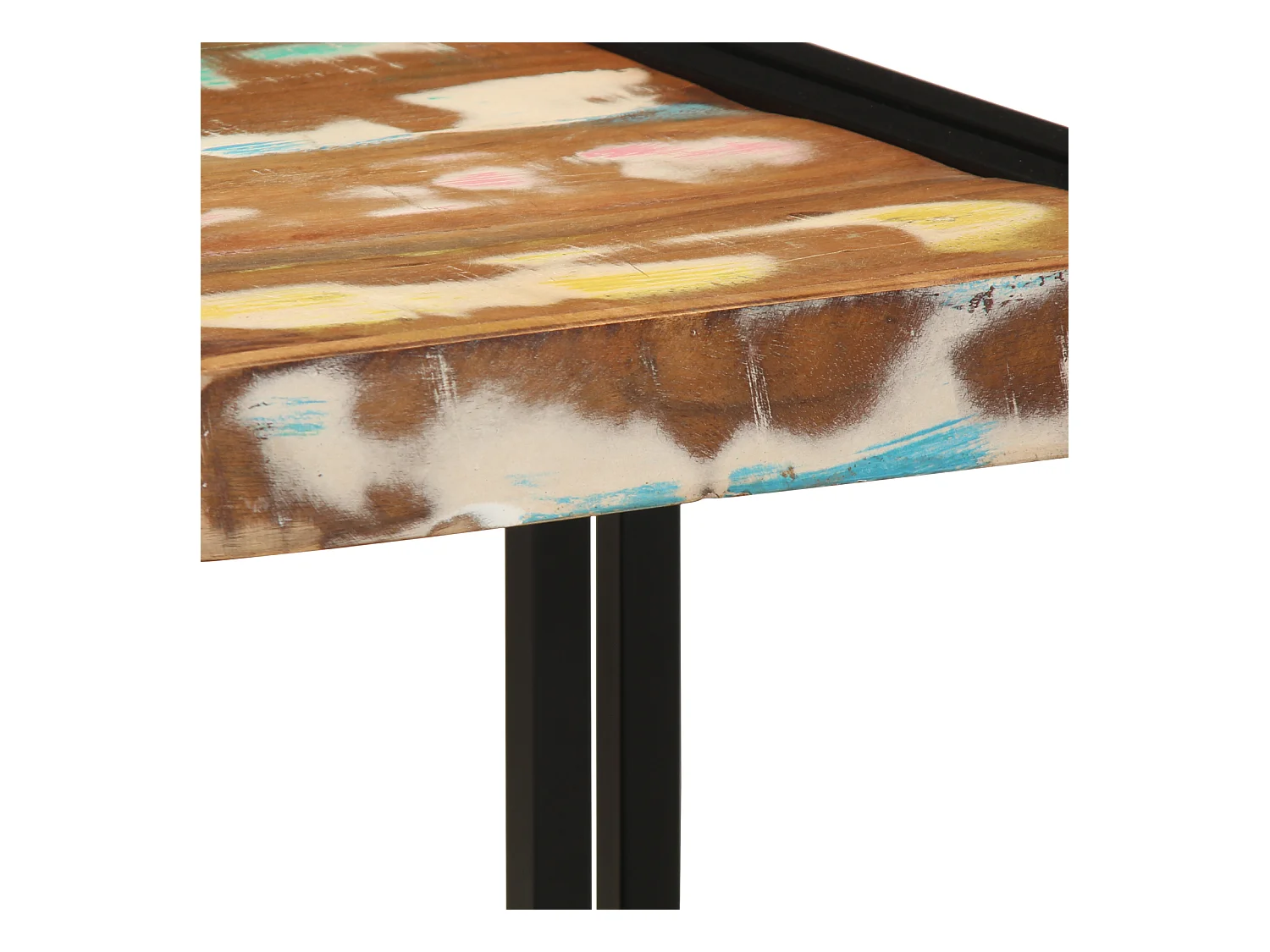 Veelkleurige salontafel 40x50x38 cm van massief gerecycled hout