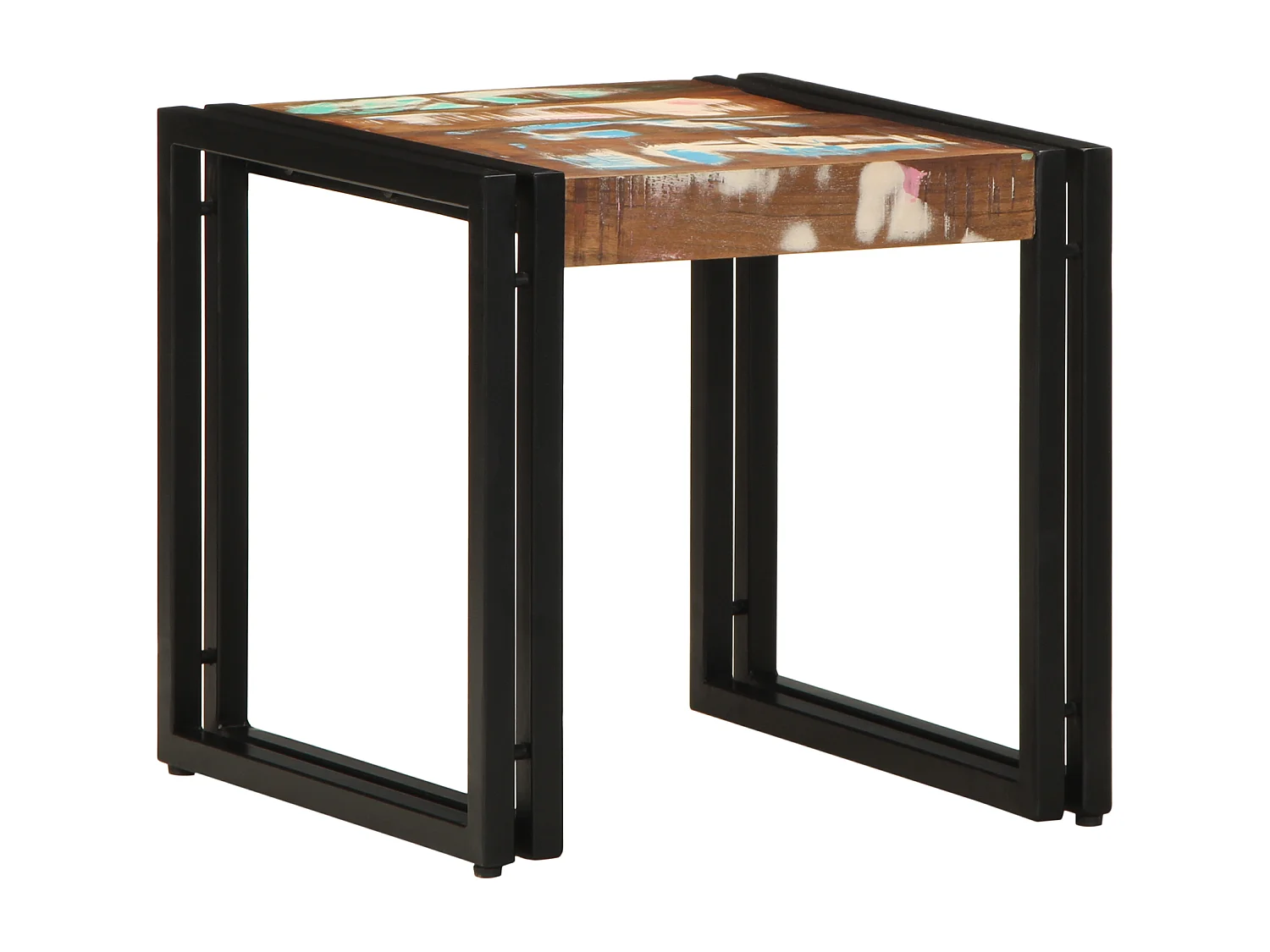 Table basse Multicolore 40x50x38 cm en bois massif de récupération