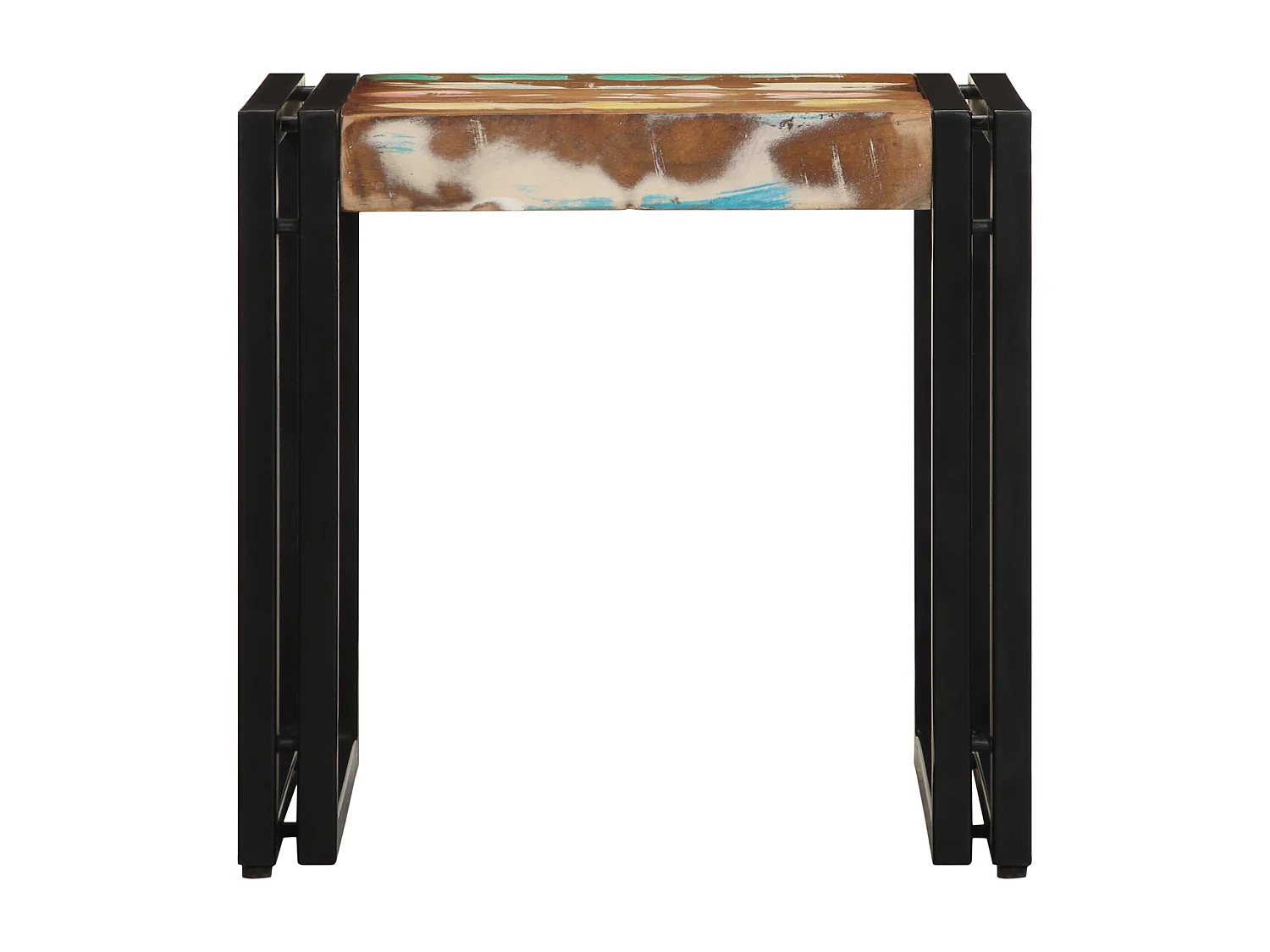 Table basse Multicolore 40x50x38 cm en bois massif de récupération