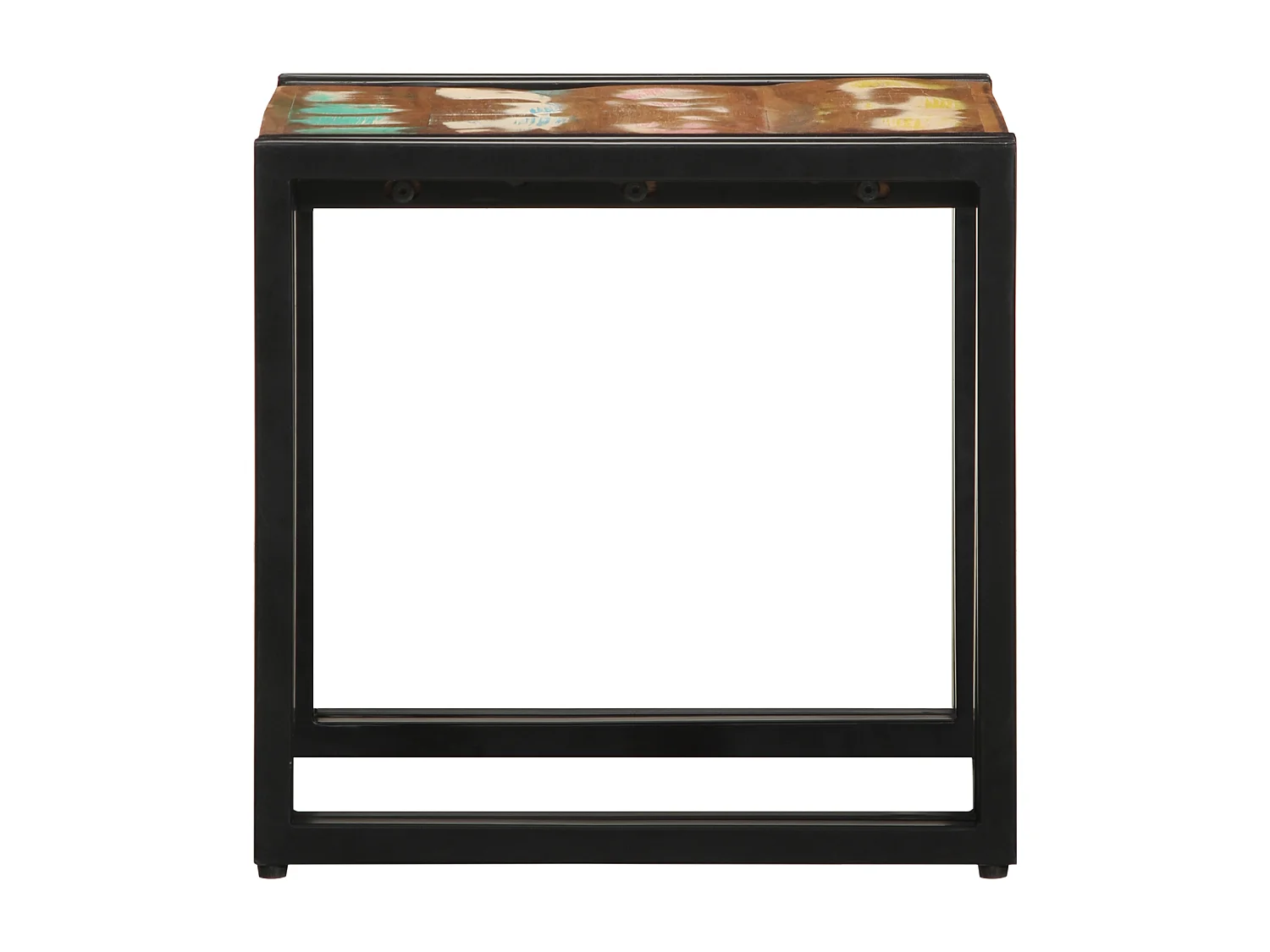 Table basse Multicolore 40x50x38 cm en bois massif de récupération