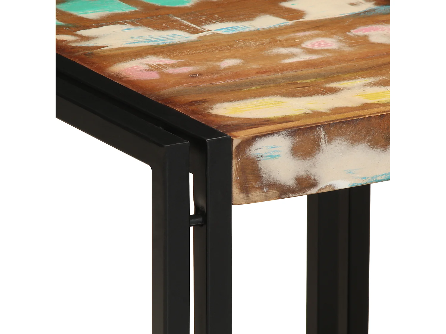 Table basse Multicolore 40x50x38 cm en bois massif de récupération