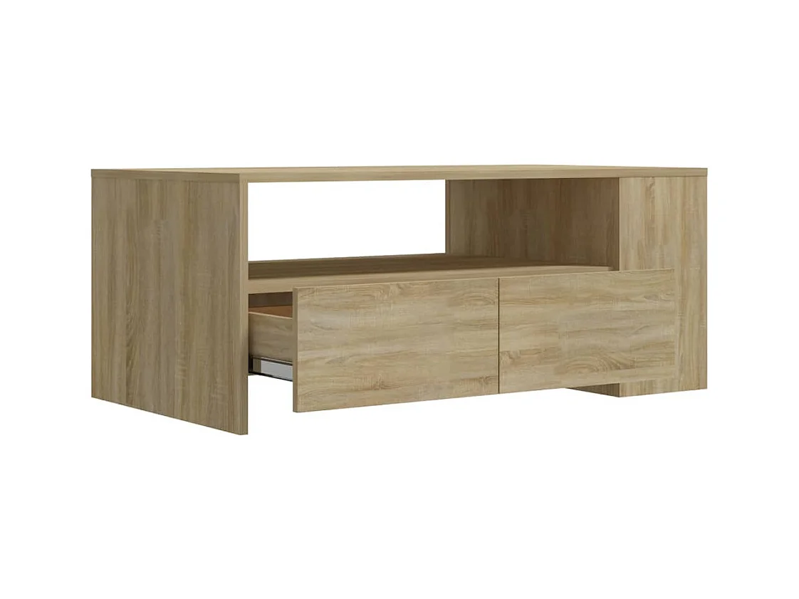 Table basse chêne sonoma 102x55x42 cm bois d'ingénierie