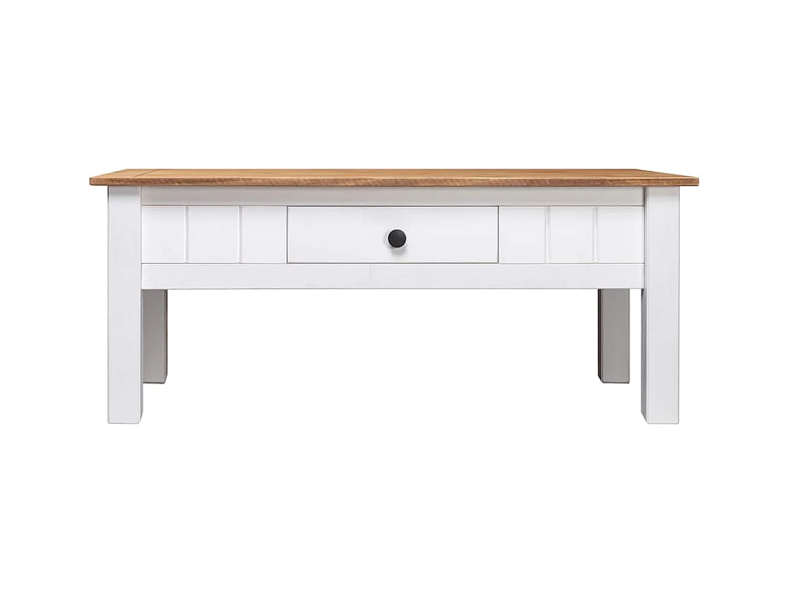 Table basse Blanc 100x60x45 cm Pin massif Assortiment Panama