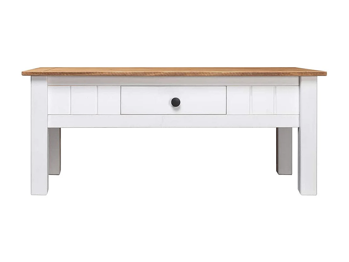 Table basse Blanc 100x60x45 cm Pin massif Assortiment Panama