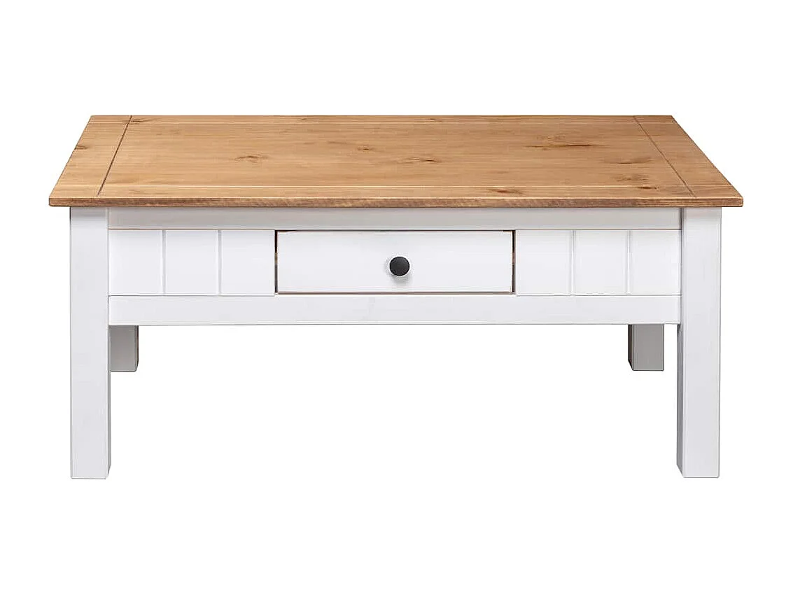 Table basse Blanc 100x60x45 cm Pin massif Assortiment Panama