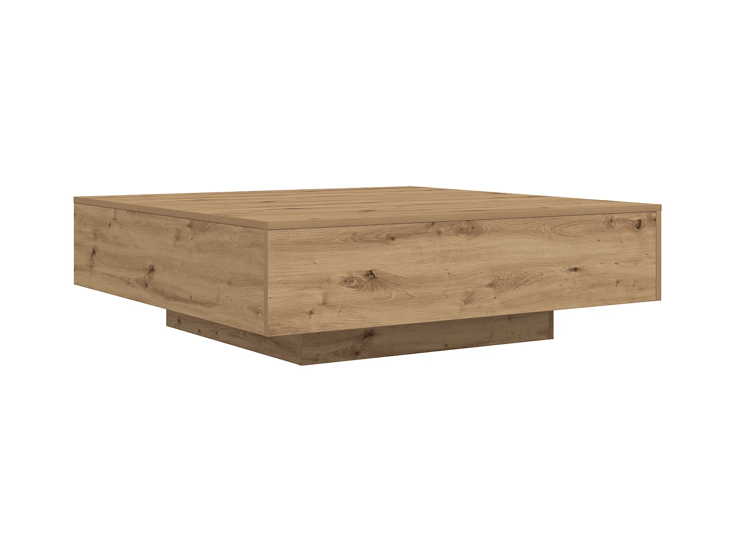 Table basse avec lumières LED Chêne artisanal 100x100x31 cm