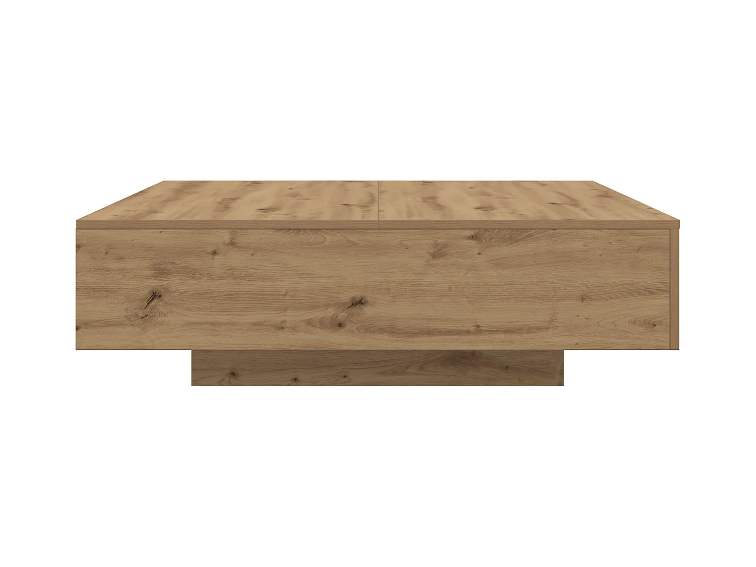 Table basse avec lumières LED Chêne artisanal 100x100x31 cm