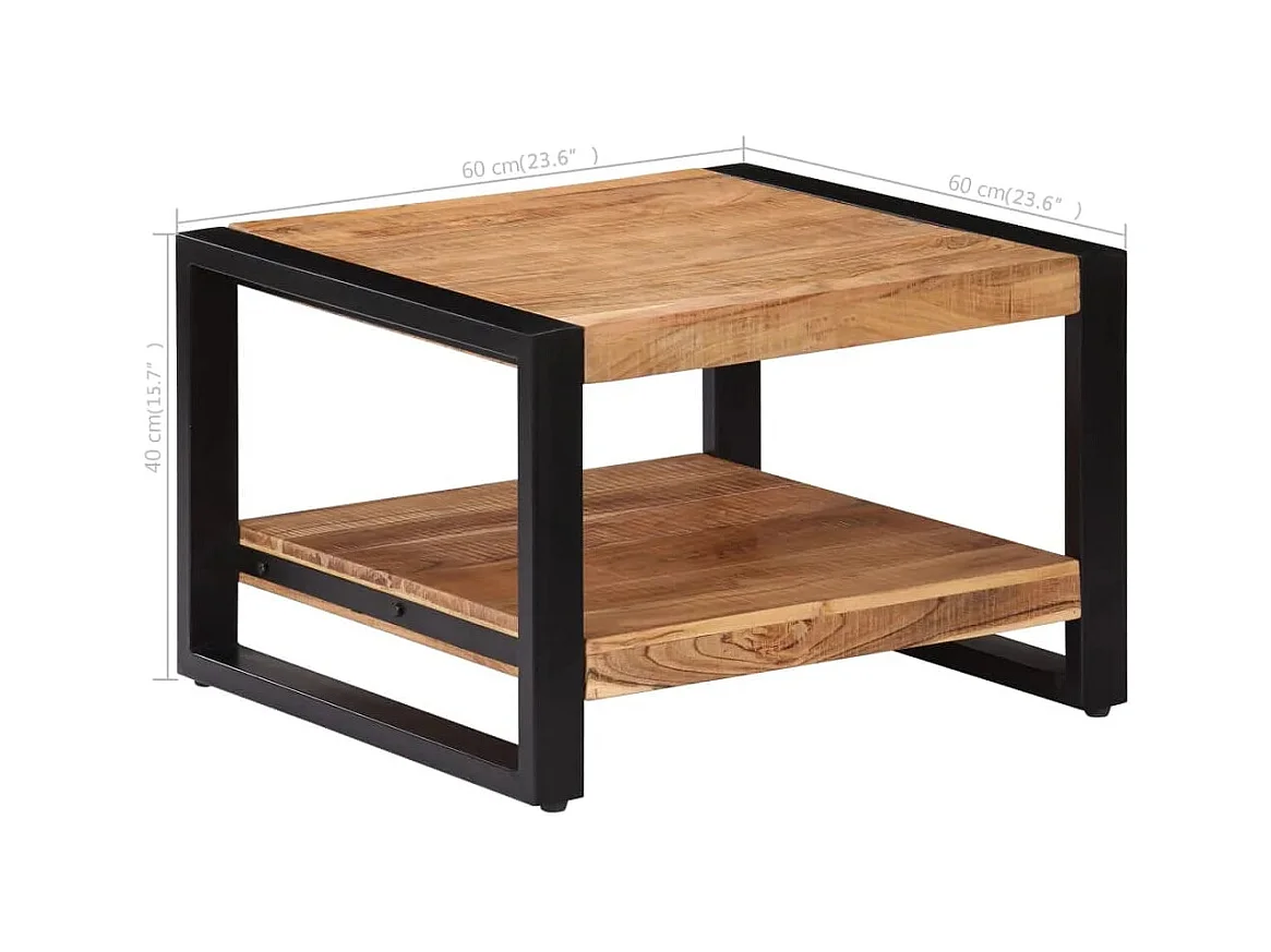 Table basse 60x60x40 cm Bois d'acacia massif