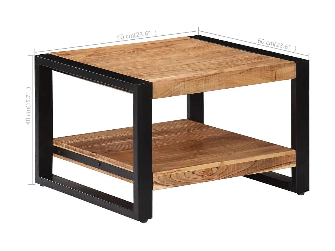 Table basse 60x60x40 cm Bois d'acacia massif